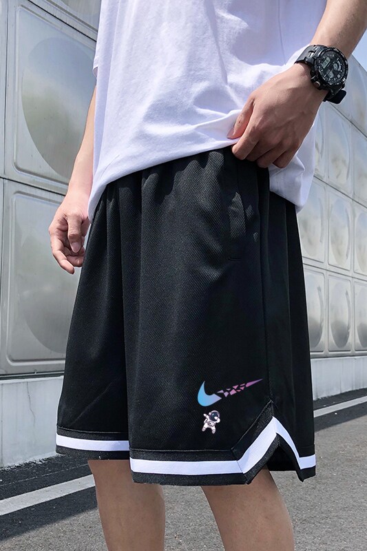 2025夏季冰丝短裤男潮宽松大码港风休闲五分裤撞色A155-K817-TP25,男装牛仔裤,电商A155-1