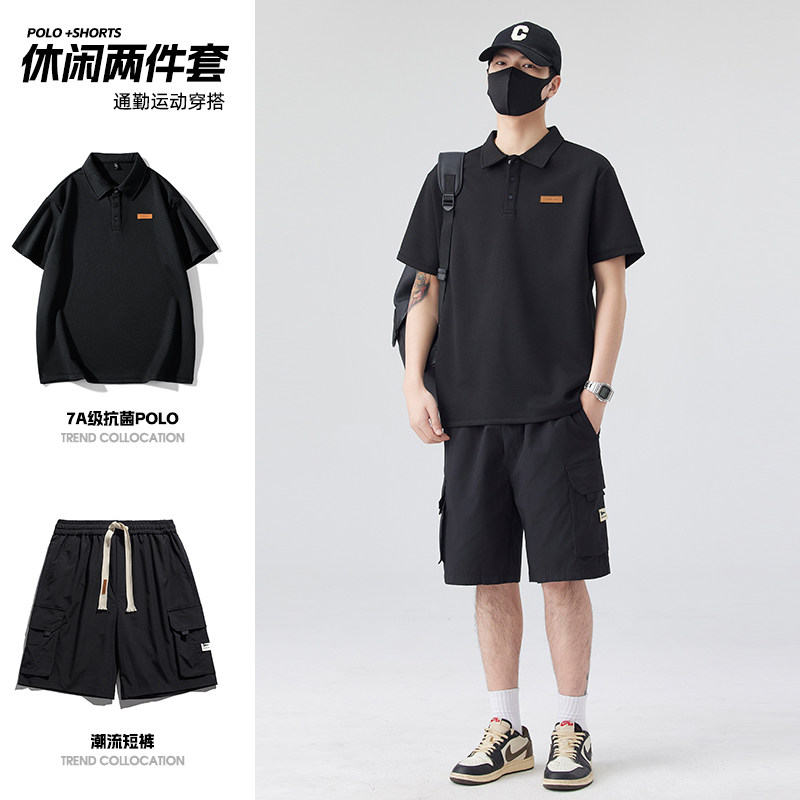 男士POLO衫套装夏5分裤子工装套装短袖T恤轻商务A155-BYTZ04-TP63图片
