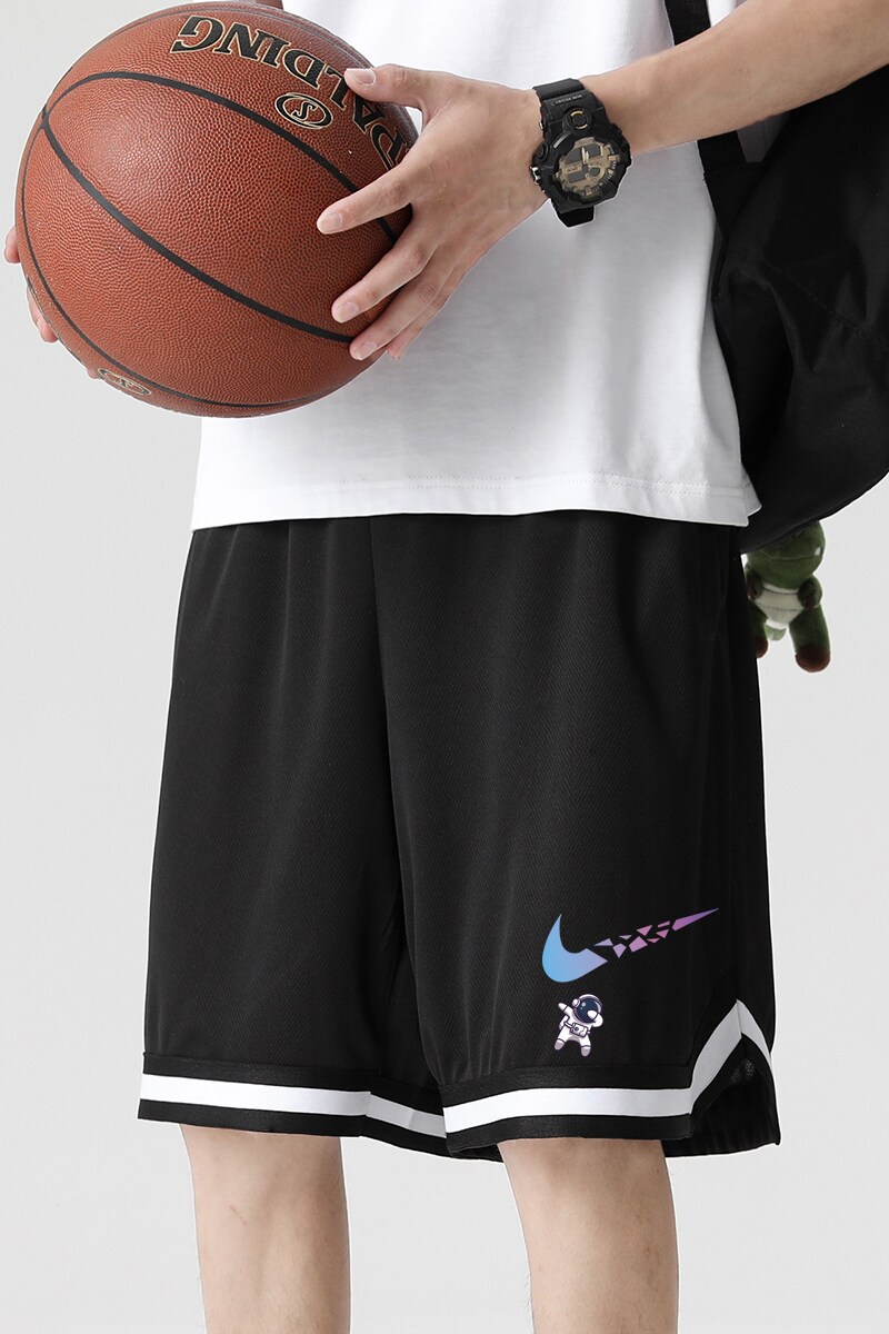 2025夏季冰丝短裤男潮宽松大码港风休闲五分裤撞色A155-K817-TP25,男装牛仔裤,电商A155-1