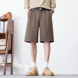 夏季男士西裤短裤港风宽松垂顺冰感五分裤潮流A155-HK209-TP40，男装西裤，电商A155-1