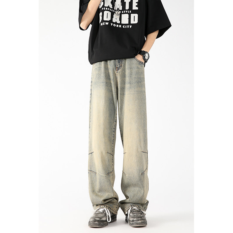 2025春夏新款美式高街冰丝超滑超柔直筒牛仔裤男A155-MJ208-TP58,男装牛仔裤,电商A155-1
