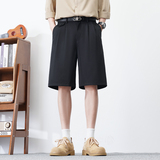 夏季男士西裤短裤港风宽松垂顺冰感五分裤潮流A155-HK209-TP40，男装西裤，电商A155-1