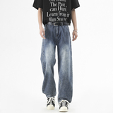 2025年夏莱赛尔港风高街大码宽松直筒牛仔裤百搭A155-MJ206-TP56，男装牛仔裤，电商A155-1