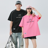 抖音流行字母印花条纹短袖T恤男夏季潮牌简约A155-XYT06-TP40，男装T恤，电商A155-1