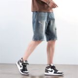夏季破洞五分牛仔短裤男宽松修身超百搭潮牌A155-HC212-TP54，男装牛仔裤，电商A155-1