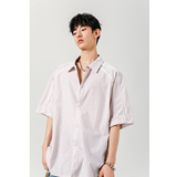 美式潮牌梭织衬衫男2025夏季宽松版型短袖上衣潮A155-KLC01-TP41，男装T恤，电商A155-1