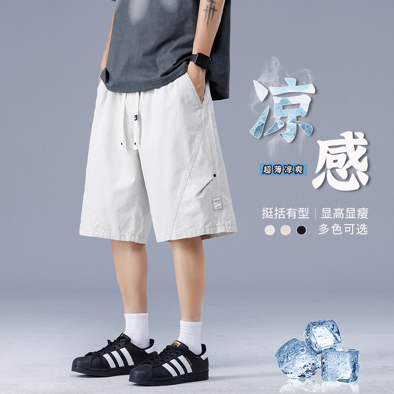 黑色工装休闲短裤男夏季宽松直筒运动五分裤子潮A155-WD214-TP45图片
