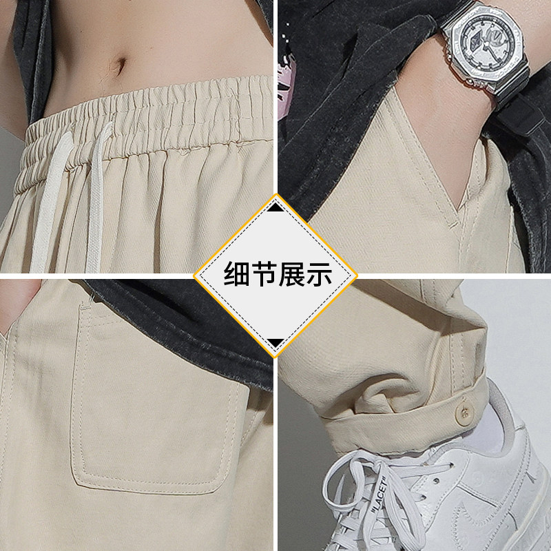 港风潮牌纯色卫裤束脚九分裤宽松直筒休闲长裤A155-1-FG06-TP44,男装休闲裤,电商A155-1