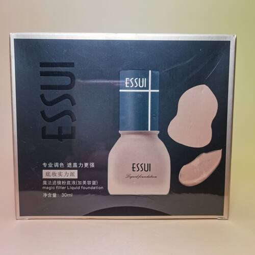 ESSUI一秀魔法滤镜粉底液30ml加美妆蛋不卡粉不脱妆正品~20280507