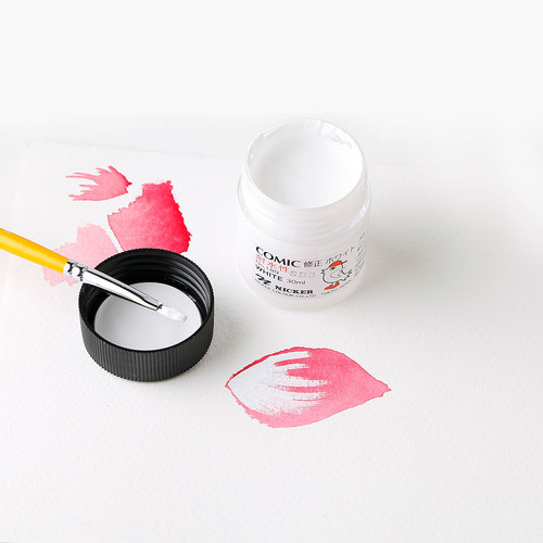 Nicker漫画用黑色40ml防水墨水美术绘画白色高光30ml覆盖修正墨水