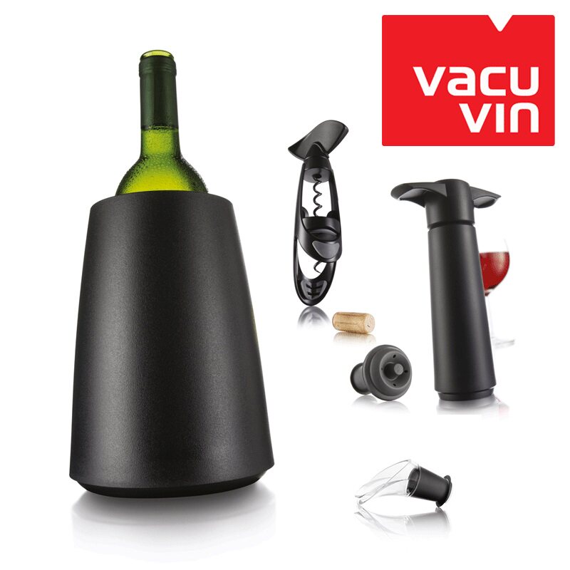 荷兰vacu vin红酒冰桶套装酒具大礼包 真空抽 开瓶器 冰袋冰镇器
