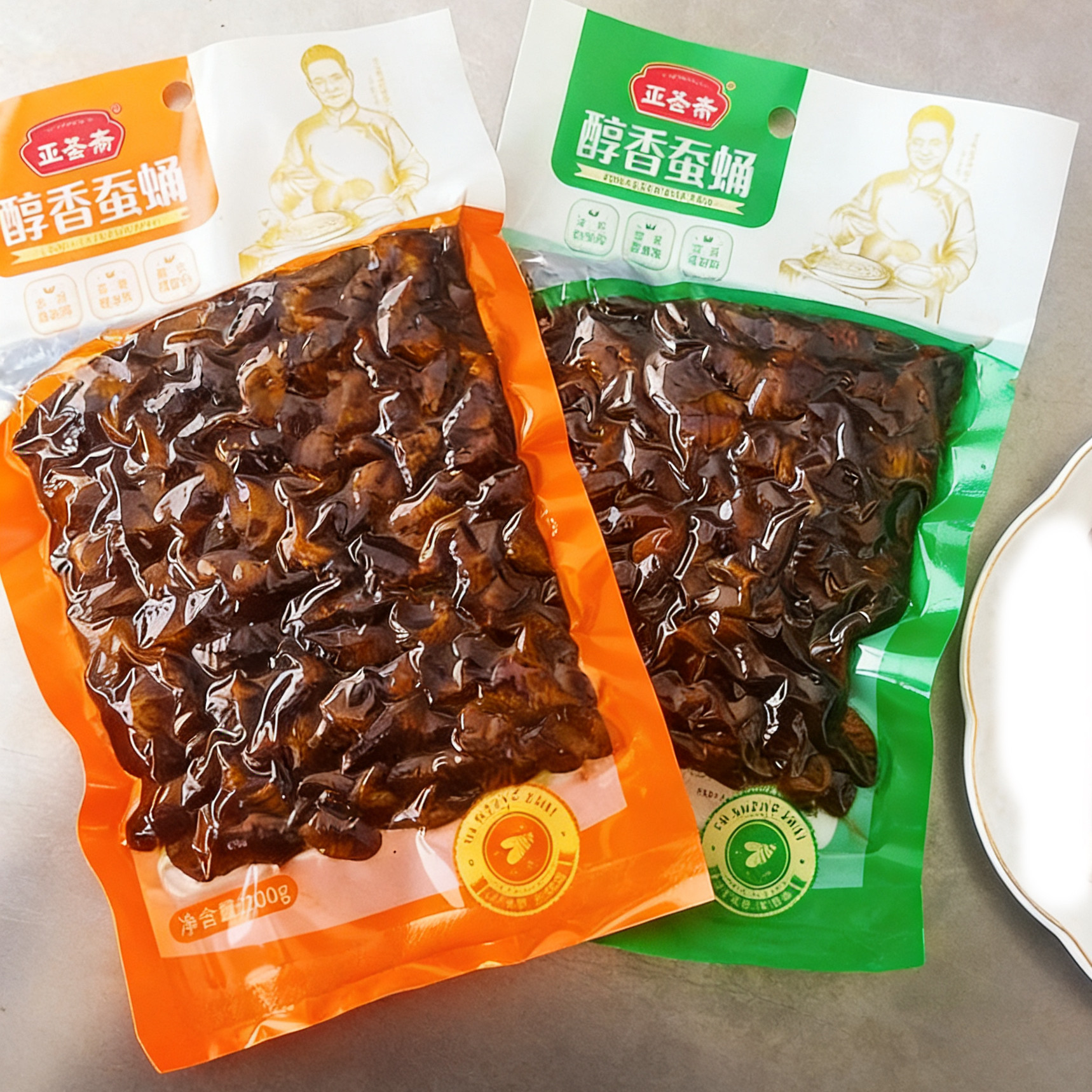 即食蚕蛹五香麻辣雄蚕蛹水煮山东特产亚圣斋熟茧蛹醇香油炸蚕蛹