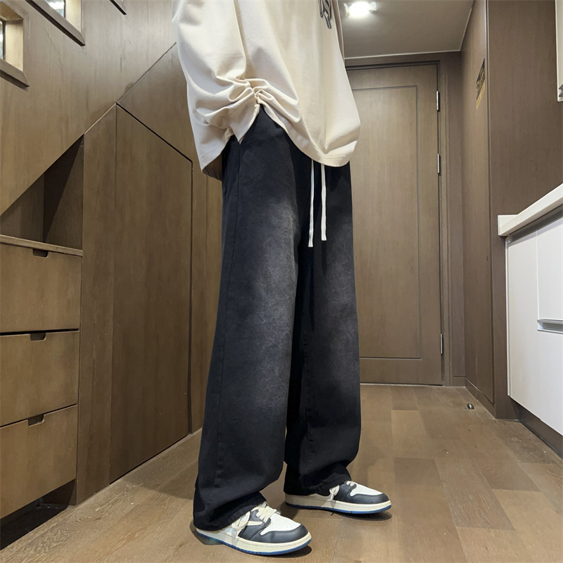 高街美式休闲水洗复古做旧牛仔裤男宽松直筒长裤A155-QK22-TP50,男装牛仔裤,电商A155