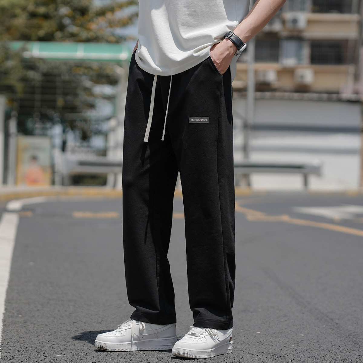 2024夏季新款男士长裤高街潮男透气轻便运动裤子A155-K23062-TP40,男装休闲裤,电商A155