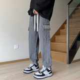 男士工装牛仔裤青少年运动休闲裤潮流宽松束脚裤A155-DDK22-TP56，男装牛仔裤，电商A155