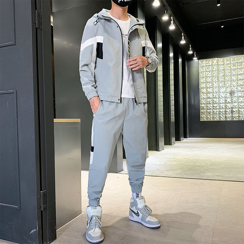 2023秋季休闲运动套装男宽松大码卫衣卫裤两件套A155-MTZ51-TP72,男装休闲套装,电商A155