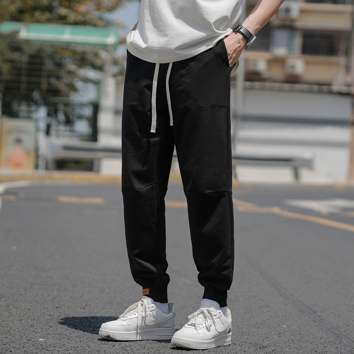 2024夏季新款男士长裤高街潮男透气轻便运动裤子A155-K23060-TP40,男装休闲裤,电商A155