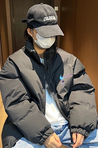 2023冬季青少年棉服宽松大码港风休闲立领印花棉衣A110-MM04-TP48图片