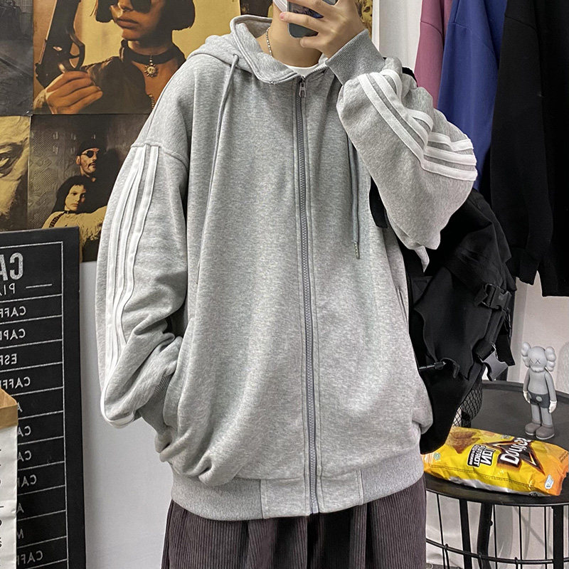 2024秋季卫衣男宽松大码潮流开衫连帽外套时尚百搭A155-W802-TP50,男装卫衣,电商A155