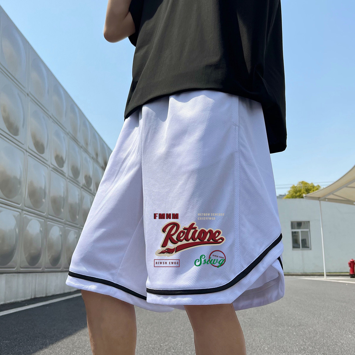 2024夏季冰丝短裤男士五分裤宽松大码港风休闲速干A155-K2270-P25,男装休闲裤,电商A155