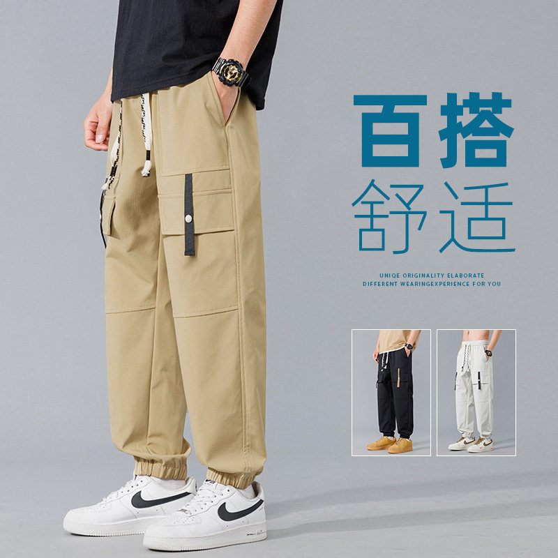 2024春季工装裤男宽松大码哈伦裤潮流束脚运动裤子A155-TK10-TP43图片