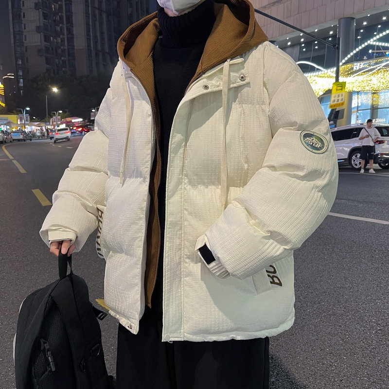 羽绒棉服男撞色假两件棉衣外套加厚防水面包服 A155-BBM12-TP130图片