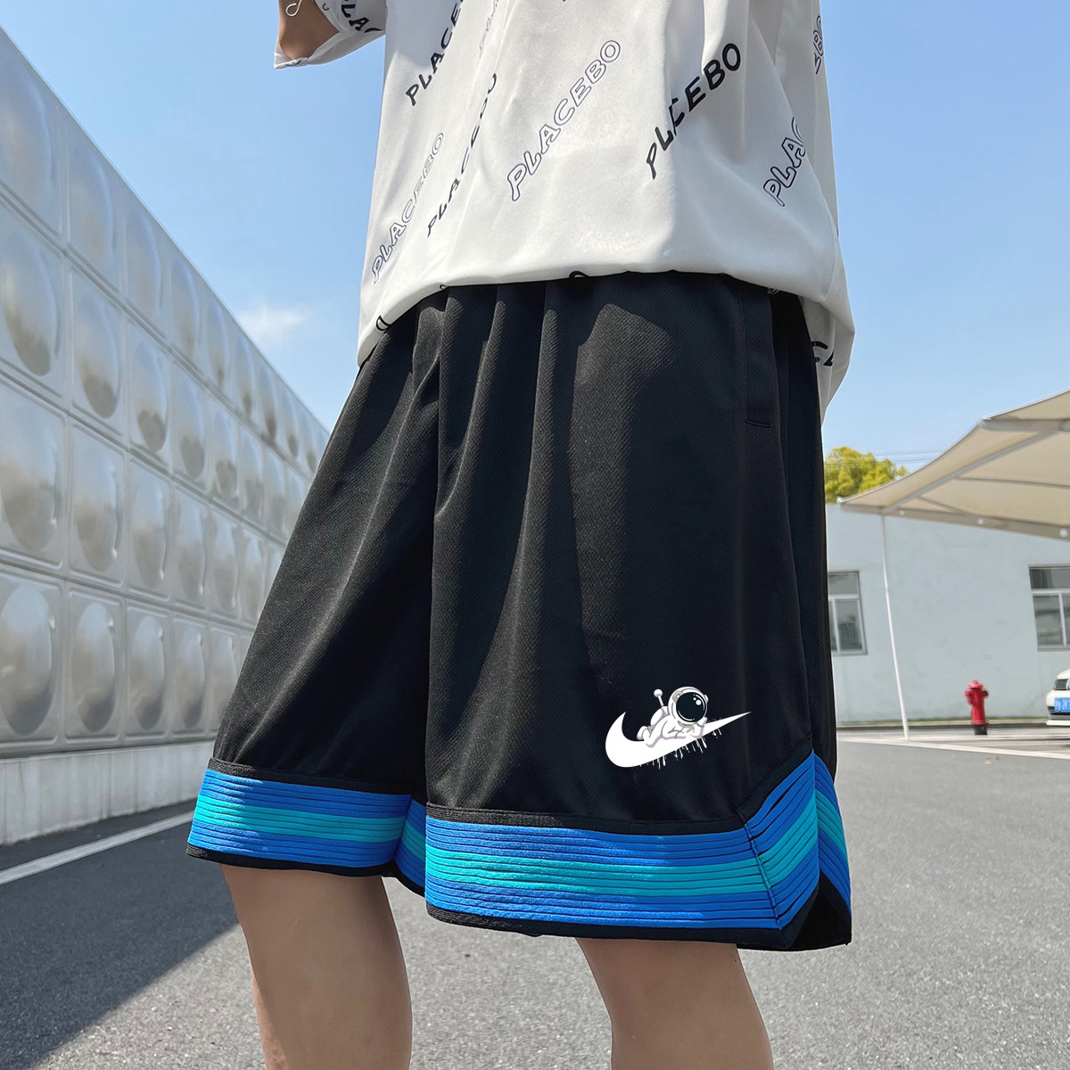 2024夏季冰丝短裤男士五分裤宽松大码港风休闲速干A155-K2304-P25,男装休闲裤,电商A155