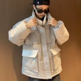 2024冬季假两件棉服港风休闲宽松潮流外套情侣棉衣A155-MM21-TP50，男装棉衣，电商A155