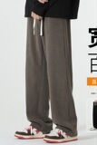 2024春灯芯绒卫裤男裤宽松直筒休闲高街拖地长裤A155-DDK06-TP38，男装休闲裤，电商A155