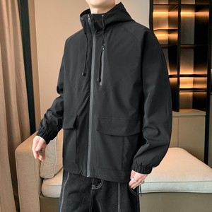 外套男2024秋季新款情侣夹克连帽运动拉链外套潮 A155-MJK90-TP70图片