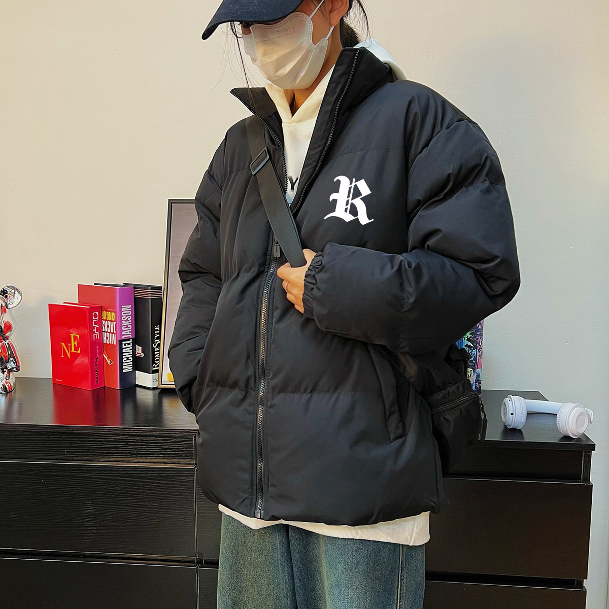 2024秋冬棉服男宽松大码休闲潮流情侣棉衣外套简约A155-MM08-TP48,男装棉衣,电商A155