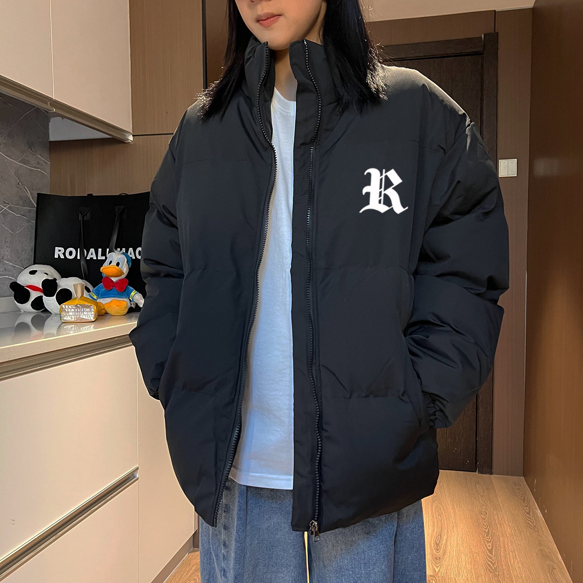 2024秋冬棉服男宽松大码休闲潮流情侣棉衣外套简约A155-MM08-TP48,男装棉衣,电商A155