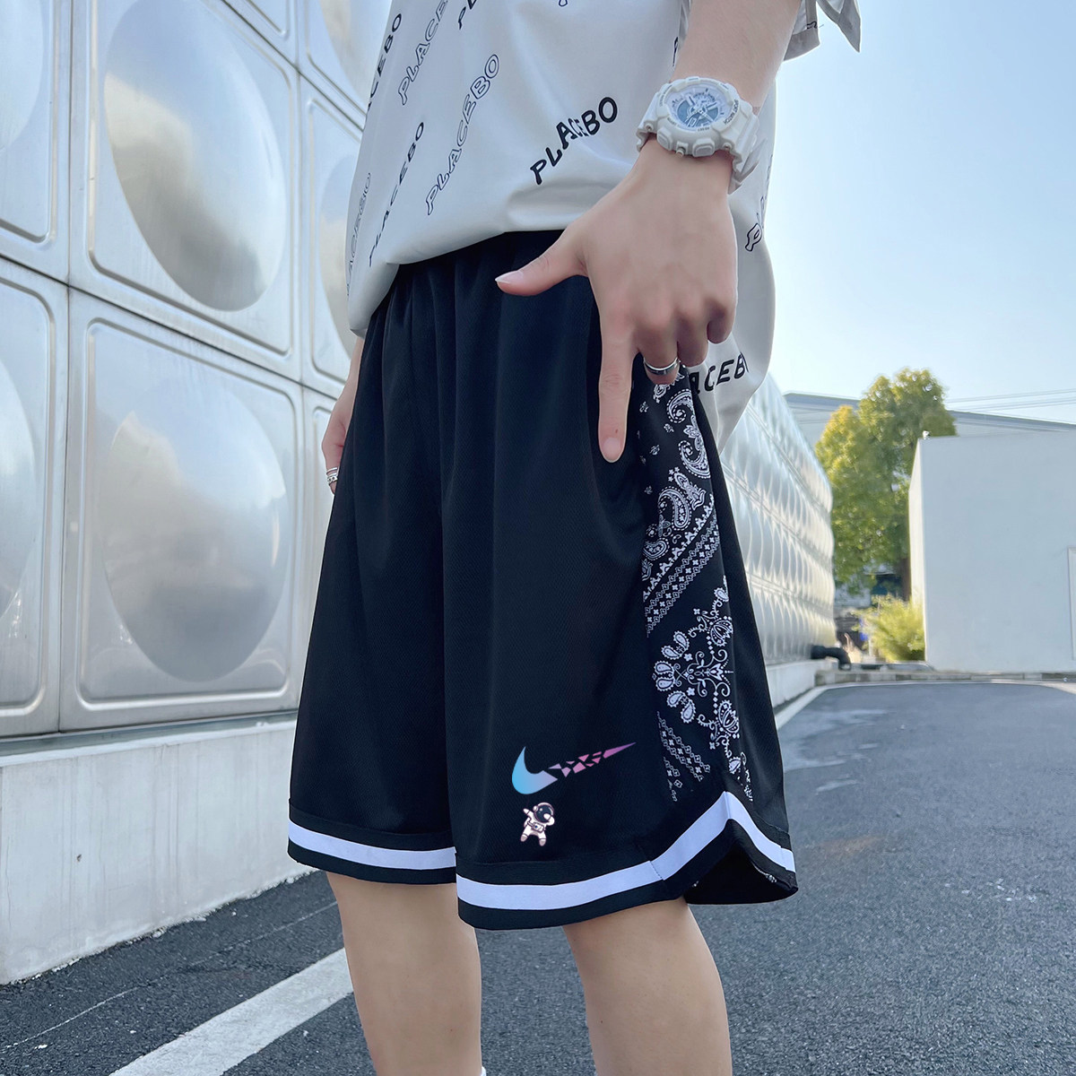 2024春夏休闲短裤男冰丝轻薄速干篮球裤宽松五分裤A155-K875-P25,男装休闲裤,电商A155