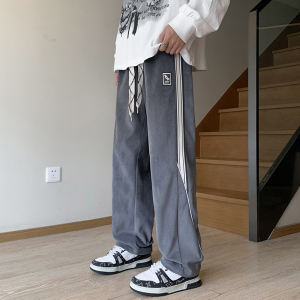灯芯绒卫裤男裤宽松直筒vibe拖地春秋款休闲长裤 A155-DDK27-TP47图片