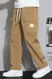 工装裤男秋冬宽松束脚休闲裤男生长裤子A155-DDK25-TP45加绒P53，男装休闲裤，电商A155