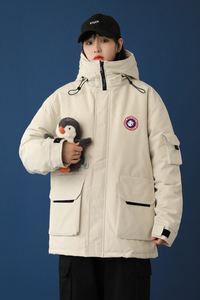 2023冬季羽绒服宽松大码连帽休闲外套情侣款上衣潮 A110-R01-P150图片