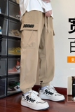 工装裤男秋冬加绒多口袋休闲长裤子男潮A155-DDK24-TP48加绒P56，男装休闲裤，电商A155