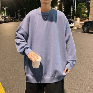 2023秋季毛衣男宽松大码套头休闲圆领针织衫简约 A155-MY01-TP35图片