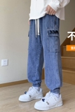 男士工装牛仔裤青少年运动休闲裤潮流宽松束脚裤A155-DDK22-TP56，男装牛仔裤，电商A155