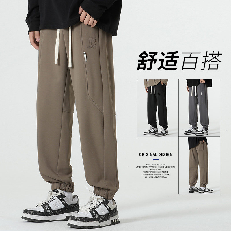 男士工装裤宽松百搭青少年抽绳运动束脚休闲裤男A155-DDK20-TP46,男装休闲裤,电商A155