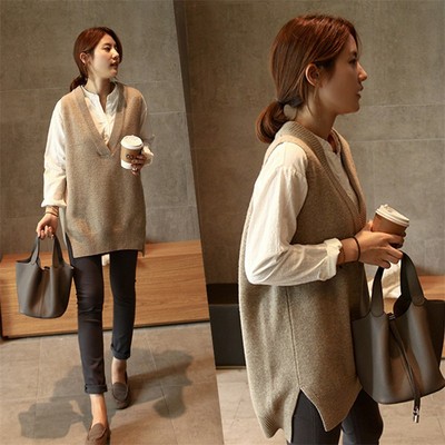 韩国东大门慵懒风百搭针织马甲