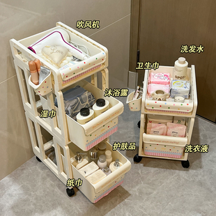 小推车置物架多层零食玩具收纳架杂物分层带轮可移动落地宿舍好物