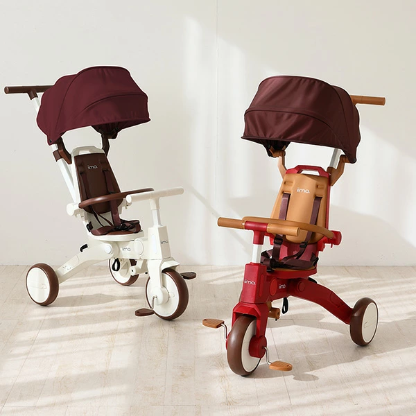 日本 新款iimo折叠三轮车3代可面对面宝宝脚踏车轻便安全带童车
