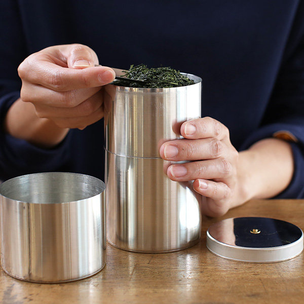 日本代购 开化堂 黄铜制铜制铁制 茶叶罐子茶筒长型平型 送茶叶