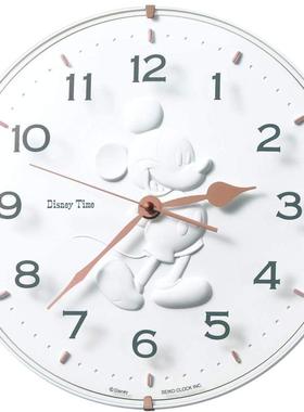 日本代购精工Seiko Clock 挂钟 米老鼠 白色FW589W