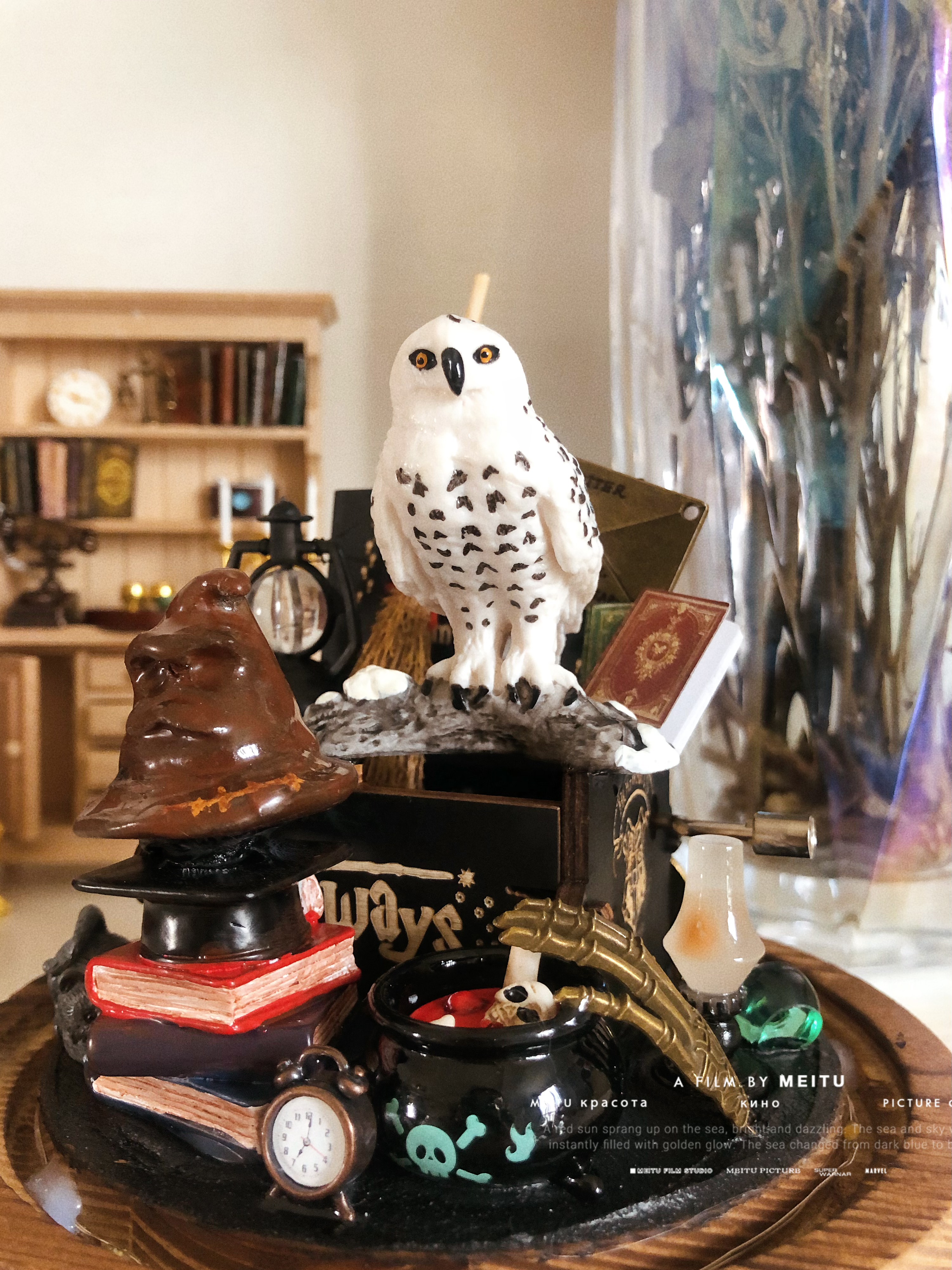 哈利波特海德薇微缩场景奶油胶手工diy玻璃灯罩 小夜灯摆件创意礼