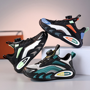 CEO ABC童鞋男童单网运动鞋夏季薄款透气网面学生旋转纽扣跑步鞋