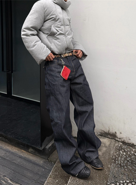 RBM 赤耳红边原牛14盎司小a字直筒阔腿2021m休闲复古丹宁牛仔裤男