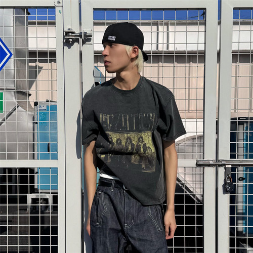 cleanfit复古摇滚乐队T恤短袖