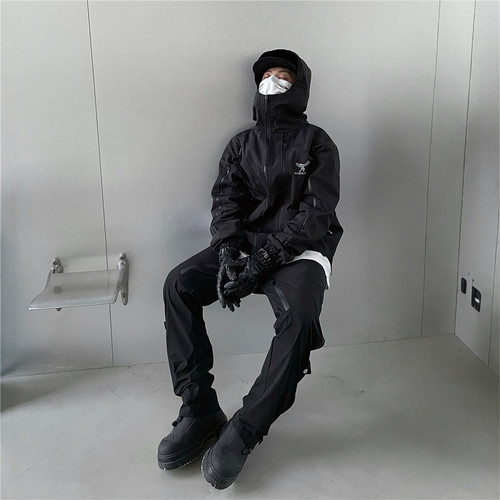 RBM设计感拉链户外机能冲锋裤